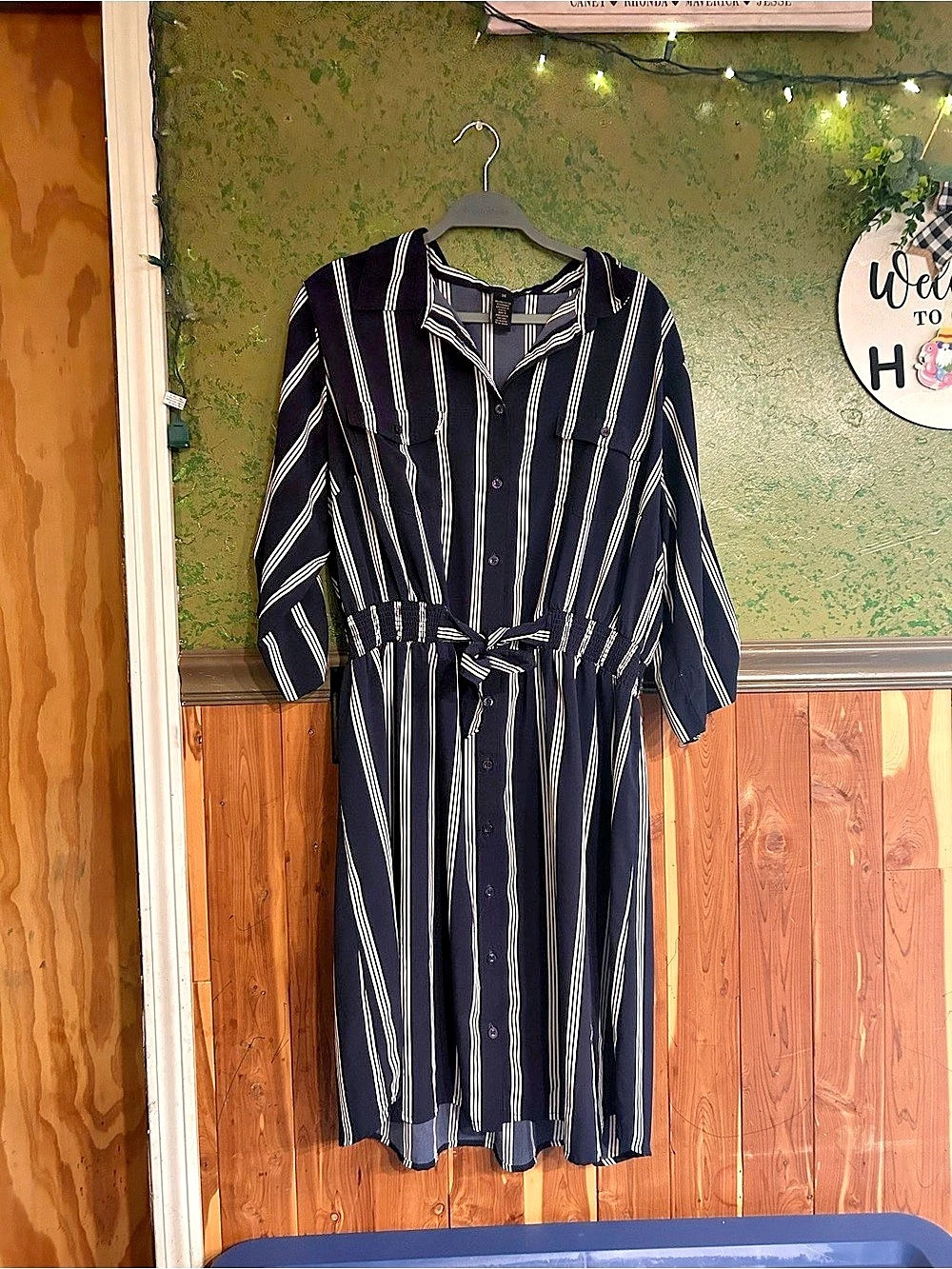 MELISSA Striped Midi Dress in Black & White Size 3X Like New